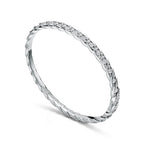 Bracelet jonc Wings étroit en platine et diamants