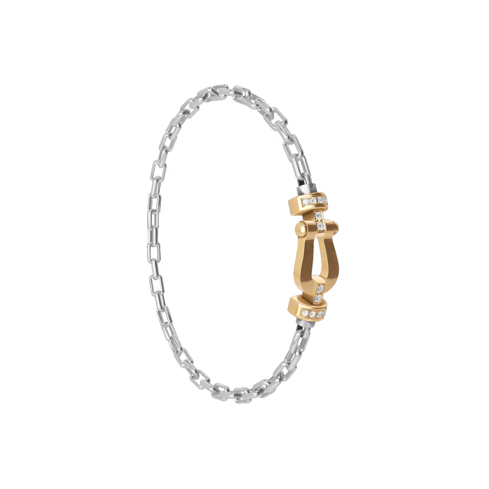 Bracelet Force 10, moyen modèle, semi-pavé