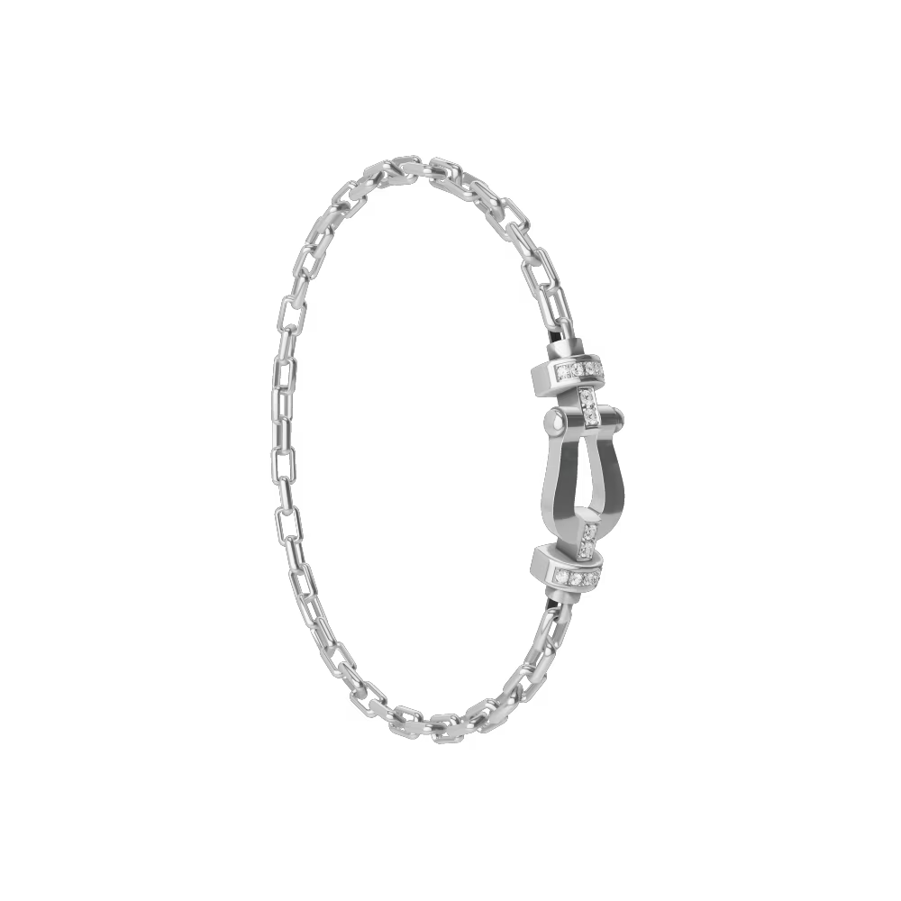 Bracelet Force 10, moyen modèle, semi-pavé