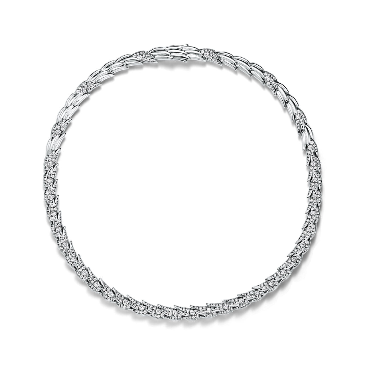Collier pavé Wings en platine 950 millièmes et diamants