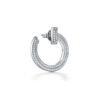 Boucles d’oreilles créoles ouvertes T1 en or blanc 18 carats et diamants