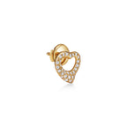 Boucles d’oreilles Open Heart en or jaune 18 carats et pavé de diamants