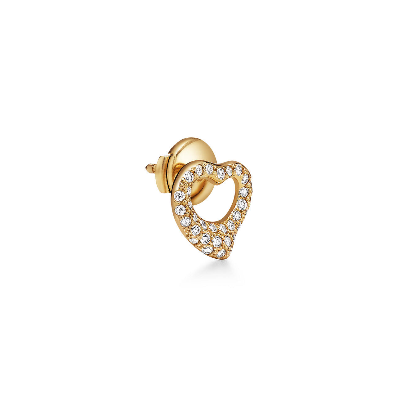 Boucles d’oreilles Open Heart en or jaune 18 carats et pavé de diamants