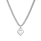 Collier de perles Plaque Cœur en argent 925 millièmes et diamant. Small.