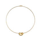 Collier Wire Bean en or jaune 18 carats. 20 mm.