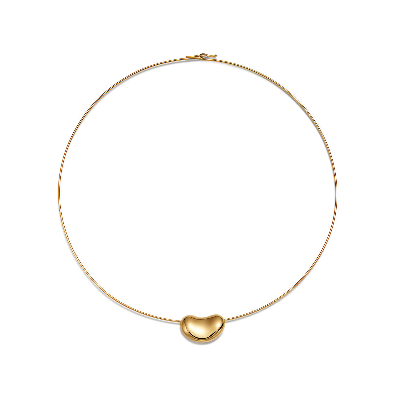 Collier Wire Bean en or jaune 18 carats. 20 mm.