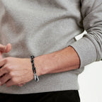 Bracelet à maillons taille Large en titane et or blanc 18 carats