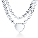 Collier Wrap Plaque Cœur en argent 925 millièmes, 81,3 cm