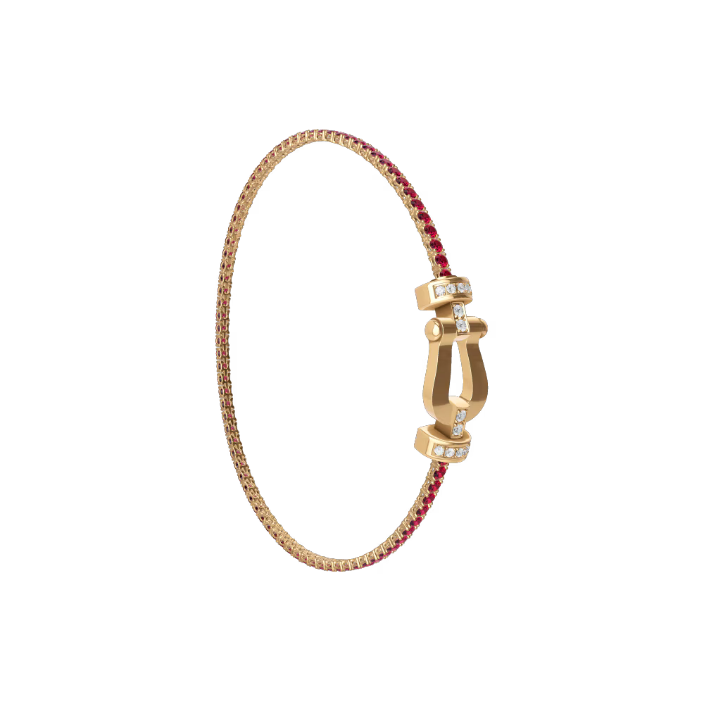 Bracelet Force 10, moyen modèle, semi-pavé