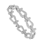 Bracelet Force 10, multiple manilles, pavé, grand modèle