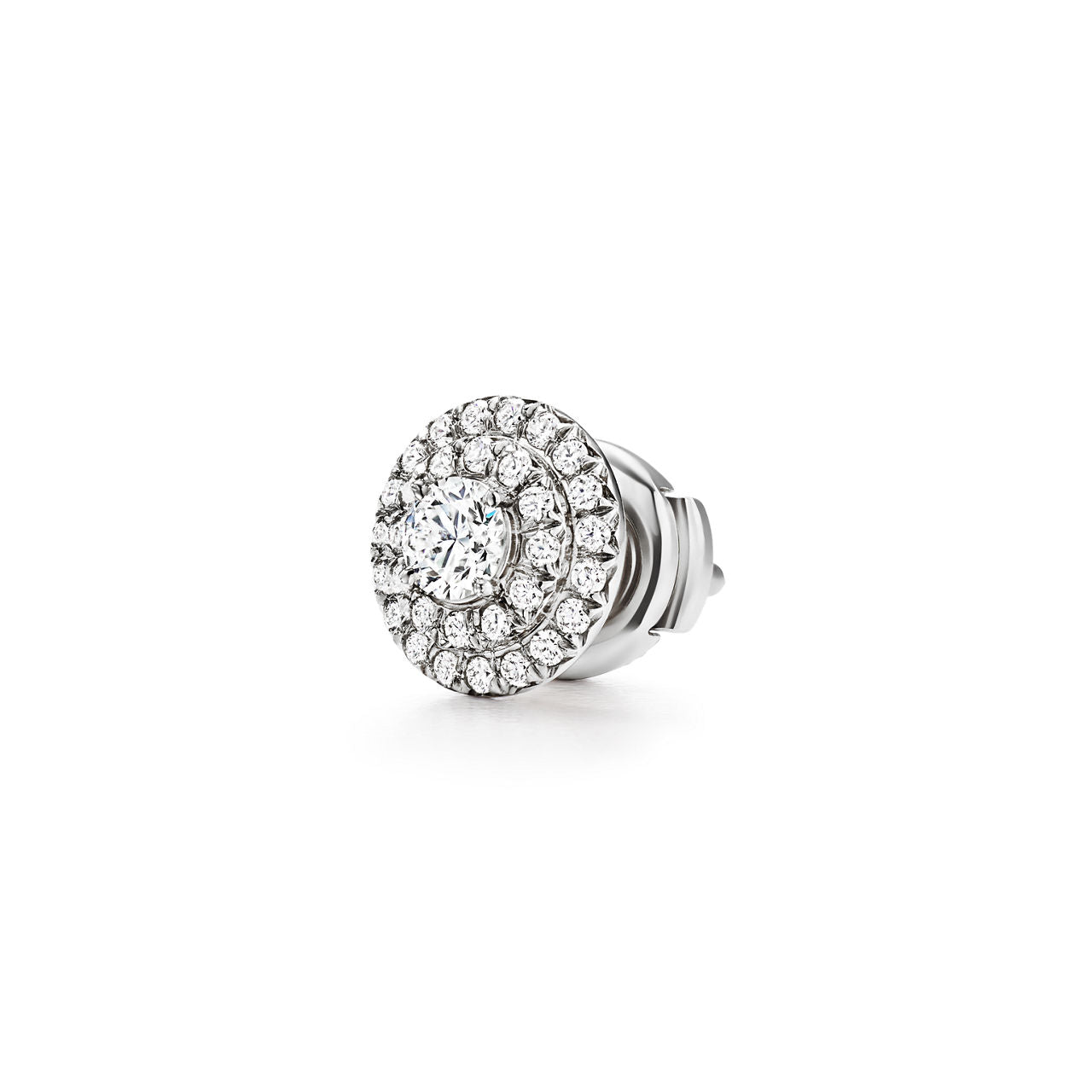 Boucles d’oreilles en platine 950 millièmes avec diamants