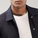 Collier en titane, or 18 carats et diamants