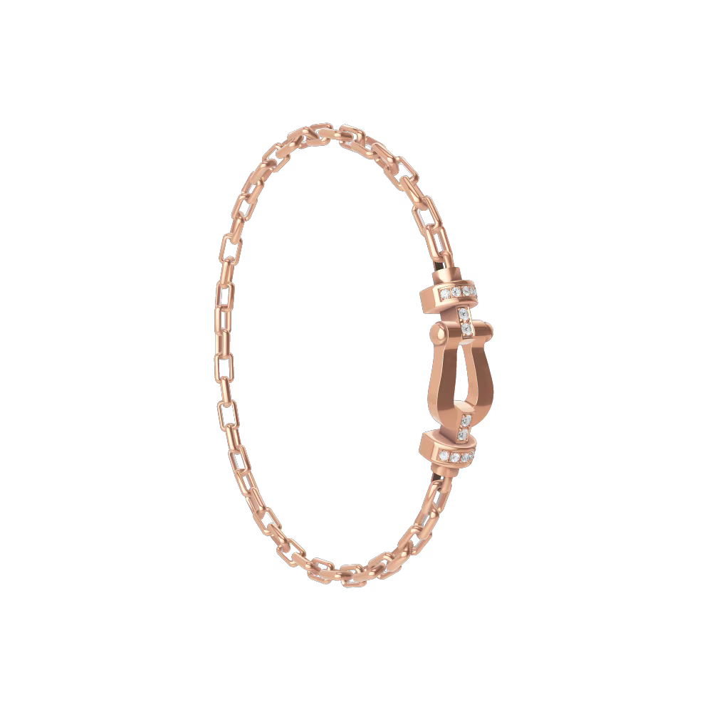 Bracelet Force 10, moyen modèle, semi-pavé