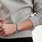 Bracelet à maillons taille Large en argent 925 millièmes noirci