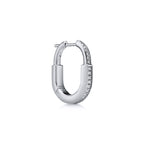 Boucles d’oreilles Lock en or blanc et diamants pavés, Small