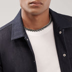 Collier à maillons taille Medium en argent 925 millièmes noirci