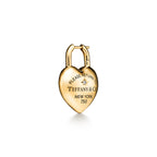 Boucles d’oreilles Cœur plein en or jaune 18 carats et diamants