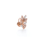 Boucles d’oreilles montantes motif vigne en diamants en or rose 18 carats