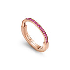 Tiffany Lock Bague en or rose et saphirs roses. Small.