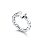 Tiffany T Bague Square en argent 925 millièmes