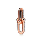 Boucles d’oreilles à maillons taille Large en or rose 18 carats et pavé de diamants