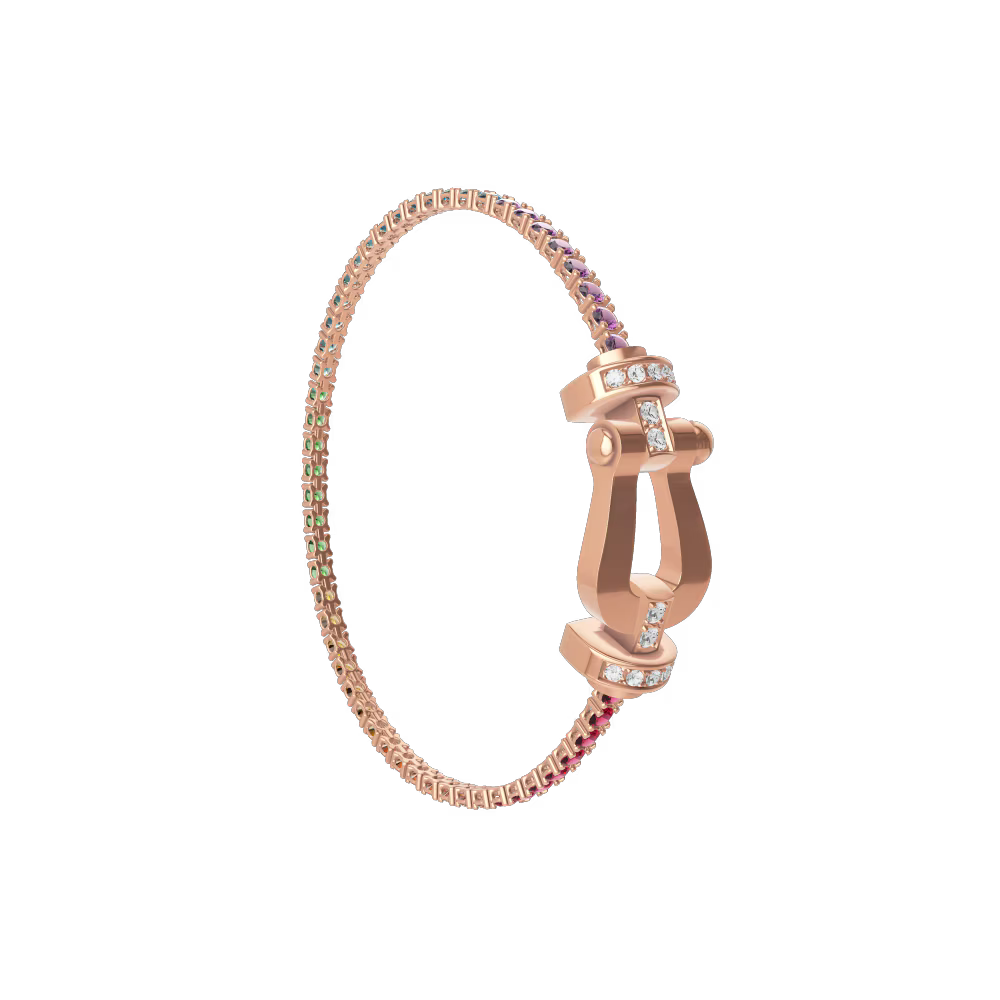 Bracelet Force 10, grand modèle, semi-pavé