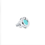 Boucles d’oreilles Cercle en turquoise en or blanc 18 carats