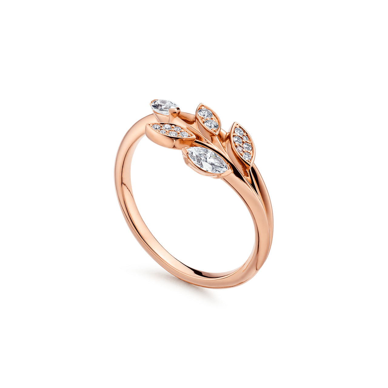 Tiffany Victoria® Bague motif vigne en or rose 18 carats et diamants
