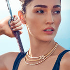 Boucle d'oreille Force 10, petit modèle, pavée, côté droit