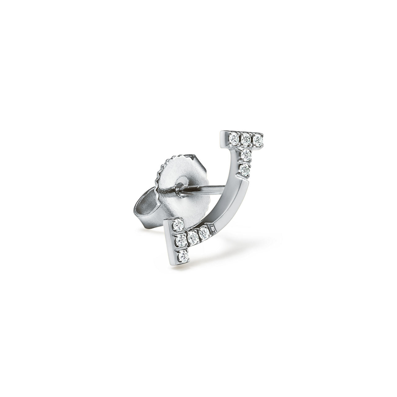 Boucles d’oreilles Smile en or blanc 18 carats et diamants. Mini.