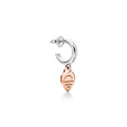 Boucles d’oreilles créoles en argent 925 millièmes et or rose 18 carats. Mini.