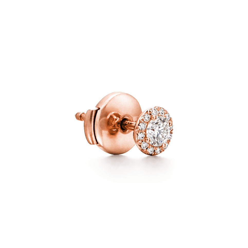 Boucles d’oreilles en or rose 18 carats avec diamants