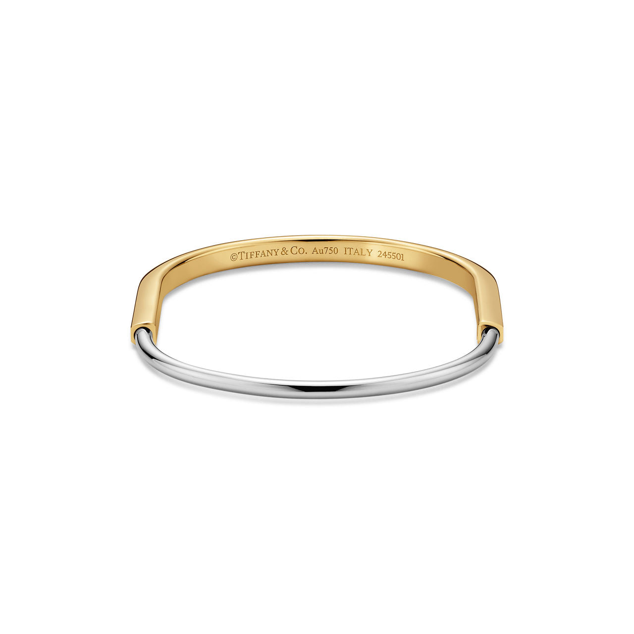 Bracelet jonc étroit en or jaune et or blanc 18 carats
