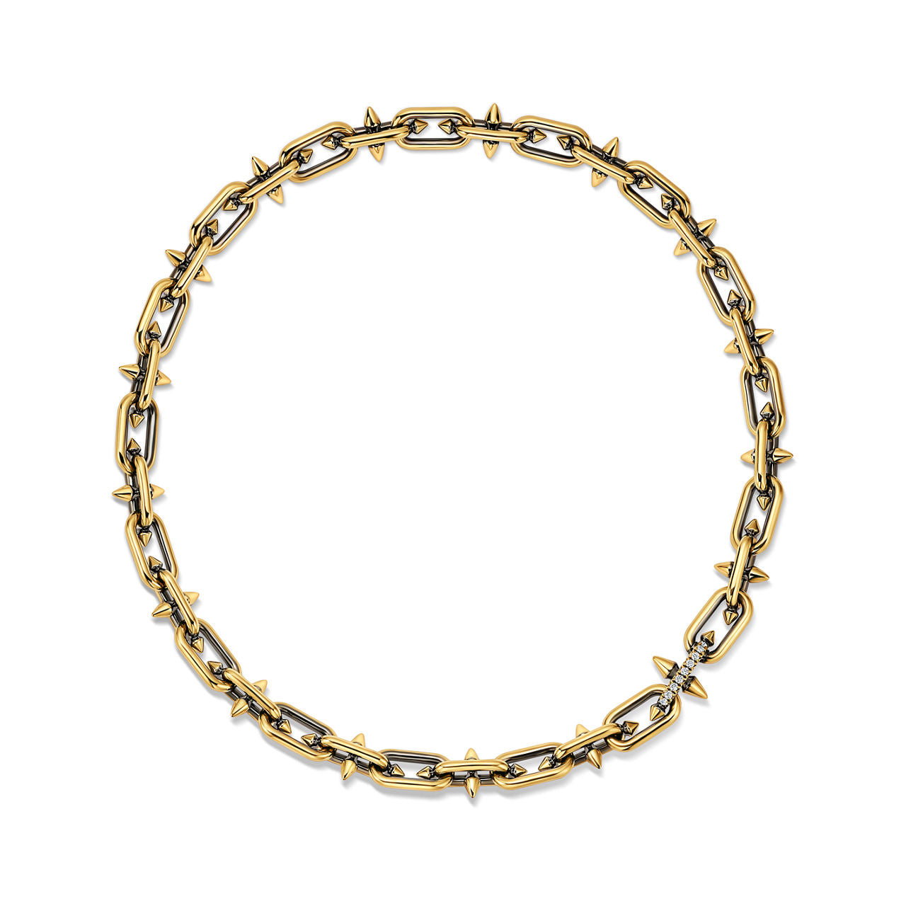 Collier noirci en or et diamants