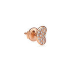 Boucles d’oreilles Bean design en or rose 18 carats et diamants. 9 mm.
