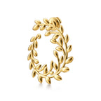 Boucles d’oreilles créoles Bypass Olive Leaf en or jaune