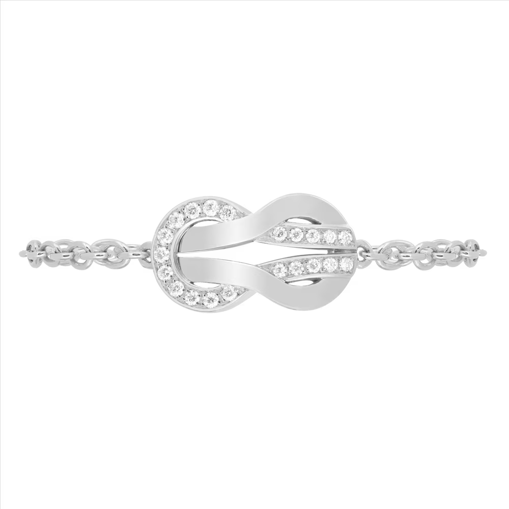 Bague chaîne Chance Infinie, chaîne, semi-pavée