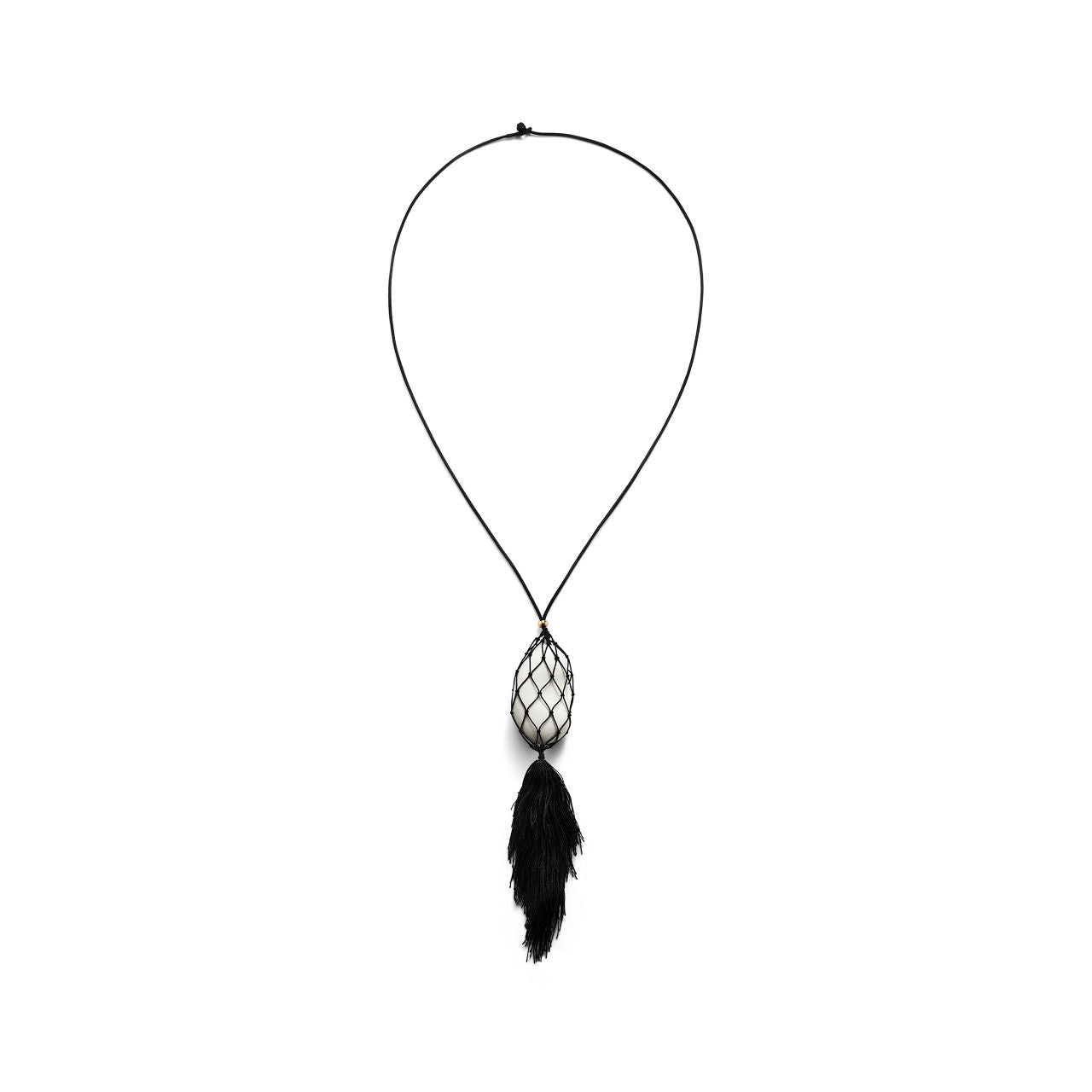 Collier Bean avec finition blanche sur argent 925 millièmes