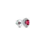 Boucles d’oreilles en platine 950 millièmes avec rubis et diamants