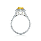Tiffany Soleste Bague de fiançailles double halo en platine 950 millièmes ornée d’un diamant jaune taille ovale
