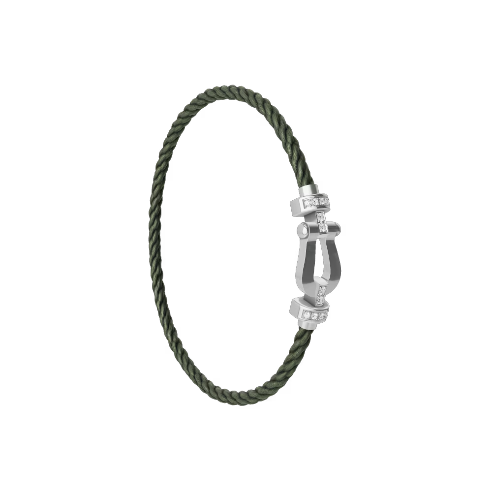 Bracelet Force 10, moyen modèle, semi-pavé