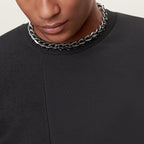 Collier à maillons taille Large en argent 925 millièmes noirci