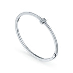 Bracelet jonc à charnière Wire orné de diamants en or blanc 18 carats