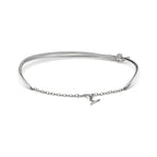 Collier double rang en or blanc 18 carats et diamants