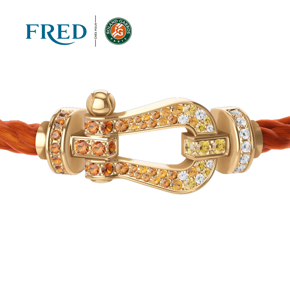 Bracelet Force 10 #FREDxRolandGarros, grand modèle, pavé