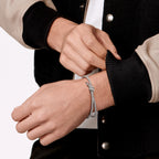 Bracelet double rang en or blanc 18 carats et diamants