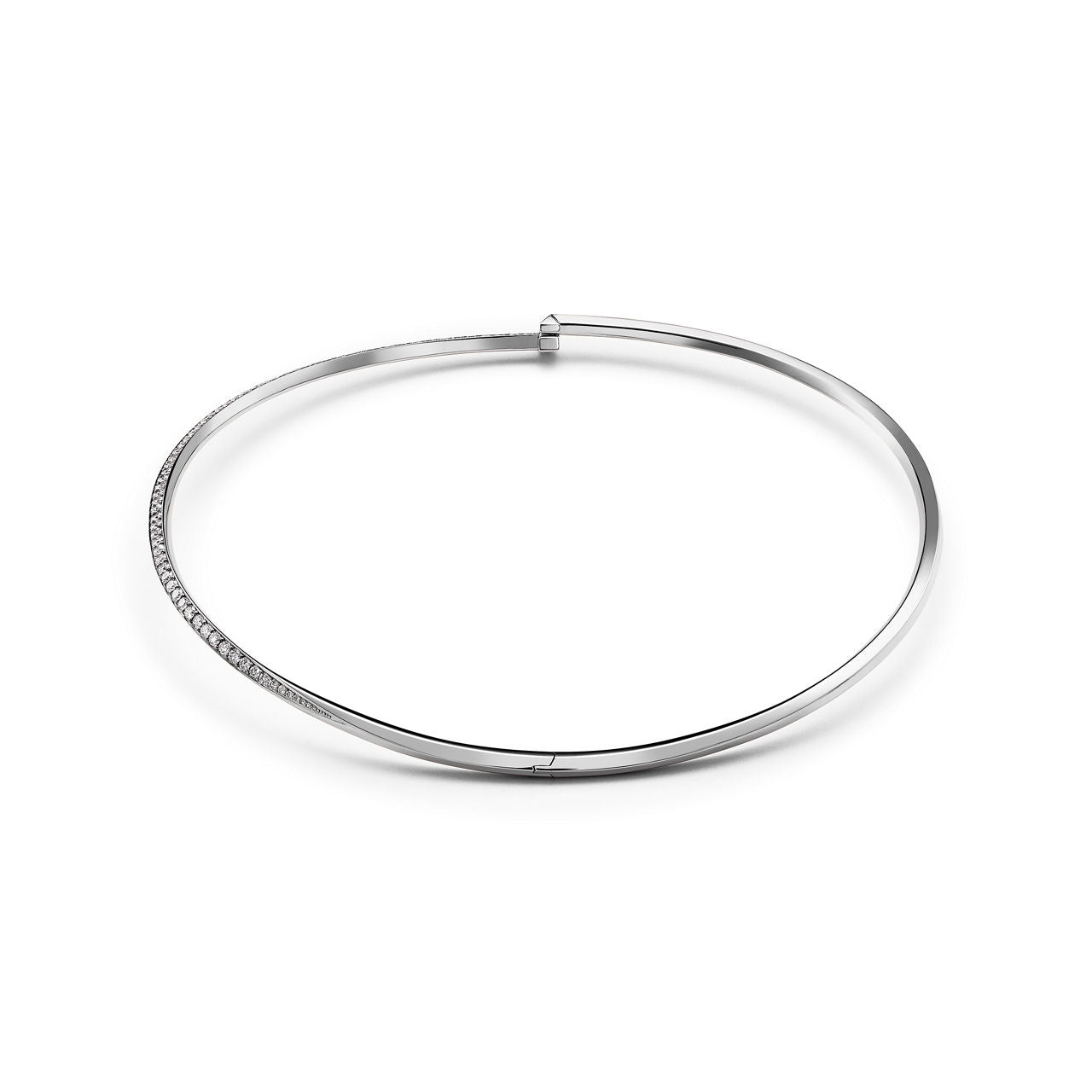 Demi-collier en diamants T1 en or blanc 18 carats