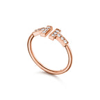 Tiffany T Bague Wire ornée de diamants en or rose