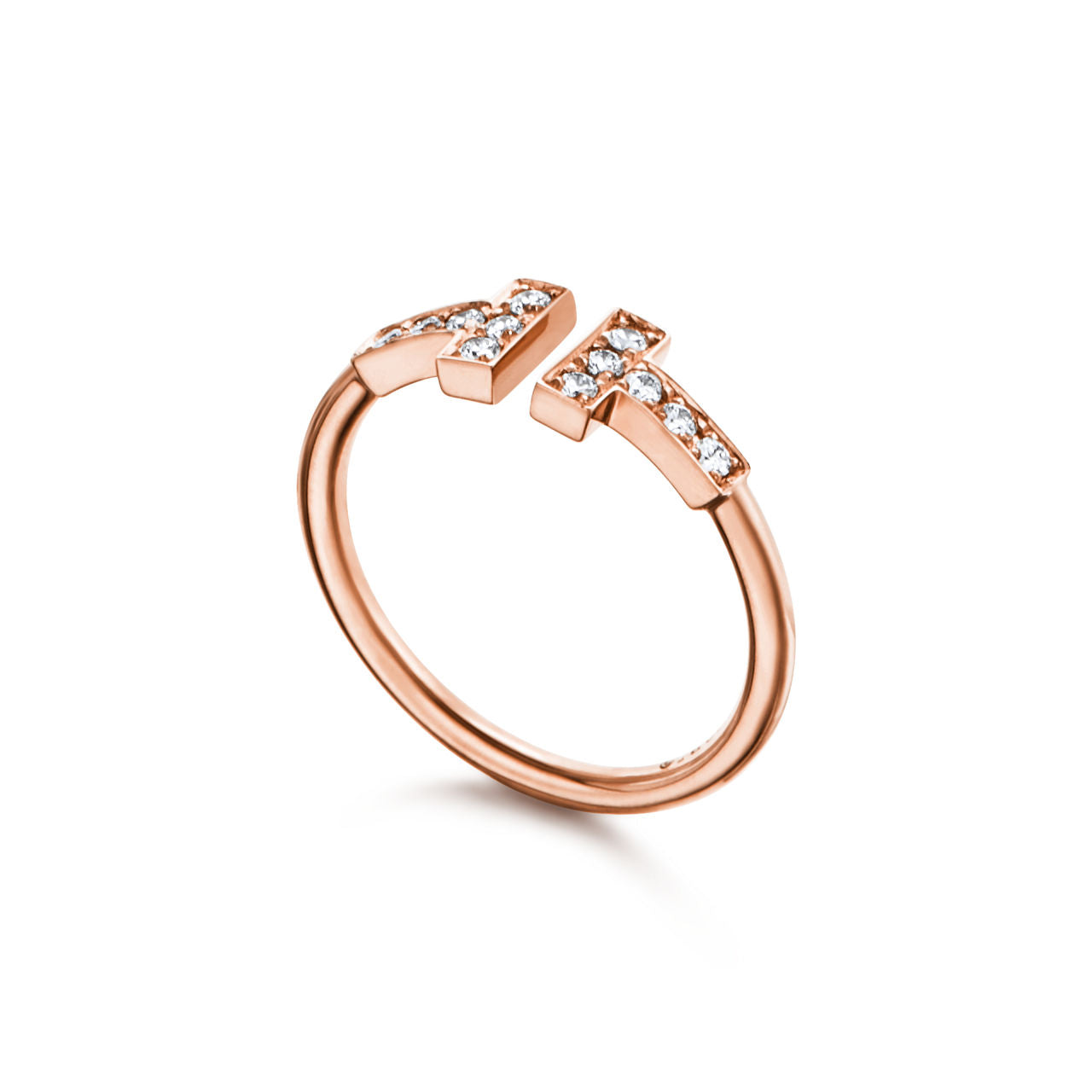 Tiffany T Bague Wire ornée de diamants en or rose