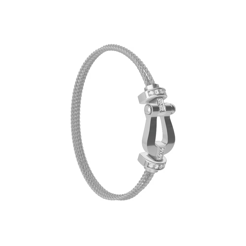 Bracelet Force 10, grand modèle, semi-pavé